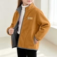 thumbnail image 5 of RYRJJ Toddler Kid Girls Boys Fleece Jackets Lightweight Zip Up Sherpa Fall Winter Coats Long Sleeve Stand Collar Jacket, 5 of 7