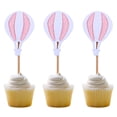 thumbnail image 4 of EeaseMX 9 adornos para cupcakes con purpurina en forma de globo aerostático, creativos palillos de peluche para cupcakes, decoración para bodas, cumpleaños, fiestas, baby showers y Navidad (blanco), 4 of 7