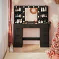 thumbnail image 5 of Homall Vanity Desk with Mirror, LED Lights & Power Outlet, Makeup Vanity Table with 7 Drawers & Shelves for Girls and Women, Black, 5 of 7