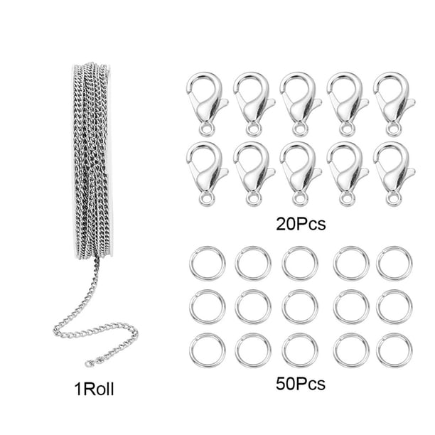 5M/cadena de eslabones de rollo 6mm anillos ganchos conectores cierres de langosta herramientas de bricolaje Gris 6mm Macarena Cadenas de collar