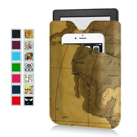 Fintie 6-Inch PU Leather Sleeve Case Cover for Kindle 7th Gen, Kindle Paperwhite, Kindle Voyage, Fire HD 6, Map