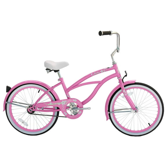 Wonder Wheels 20 Ft. Beach Cruiser Coaster Brake Single Speed Bicycle, Bike, Stainless Steel Spokes One Piece Crank Alloy Pink Rims 36 H - Pink