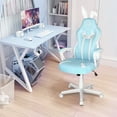 thumbnail image 3 of JOYFLY Ergonomic Gaming Chair Sturdy Office Computer Chair PU Leather, 250lbs Load, Light Blue, Ears, 3 of 7
