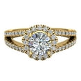 thumbnail image 4 of Diamond Engagement Rings Round Brilliant Halo Ring Split Shank 14K Gold 1.20 Carat (F,VS1), 4 of 5