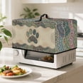 thumbnail image 2 of TSOVTHRID Boho Mandala Paw Print Microwave Oven Dust Cover with Handle Stain-Resistant Universal Toaster Oven Cover Oil-Proof Small Appliance Dust Covers, 18.25"W x 14.5"D x 11"H, S, 2 of 7