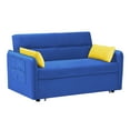 thumbnail image 4 of Convertible Sofa Bed with Pull Out Bed - 54" Tufted Velvet Loveseat Sleeper Sofa, Dark Blue, 4 of 6