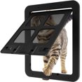 thumbnail image 1 of Cat Screen Door Plastic Pet Door Lockable Small Dog Door Pet Screen Gate Protector Doggy Sliding Door Premium Cat Flap Door 4 Modes for Small Cats Dogs Pets Up to 30Lb, 1 of 11