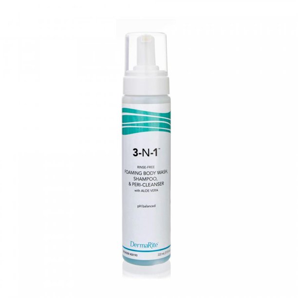 3N1 RinseFree Foaming Body Wash, Shampoo, & Peri Cleanser with Aloe