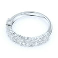 thumbnail image 3 of 4.3mm Wide Sterling Silver Cluster Simulated Marquise and Round Diamond Half Eternity Ring (8.5), 3 of 6