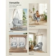 thumbnail image 4 of Hanging Chair, Hammock Chair with Large Cushion, Boho Swing Chair for Bedroom, Patio, Balcony, Garden, Holds up to 264 lb, Accessories Included, Dove Gray, 4 of 8