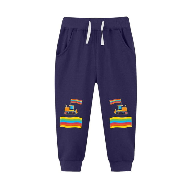 Cowsor Boys Girls Drawstring Sweatpants Cute Pattern Cotton Sport Jogger Pants
