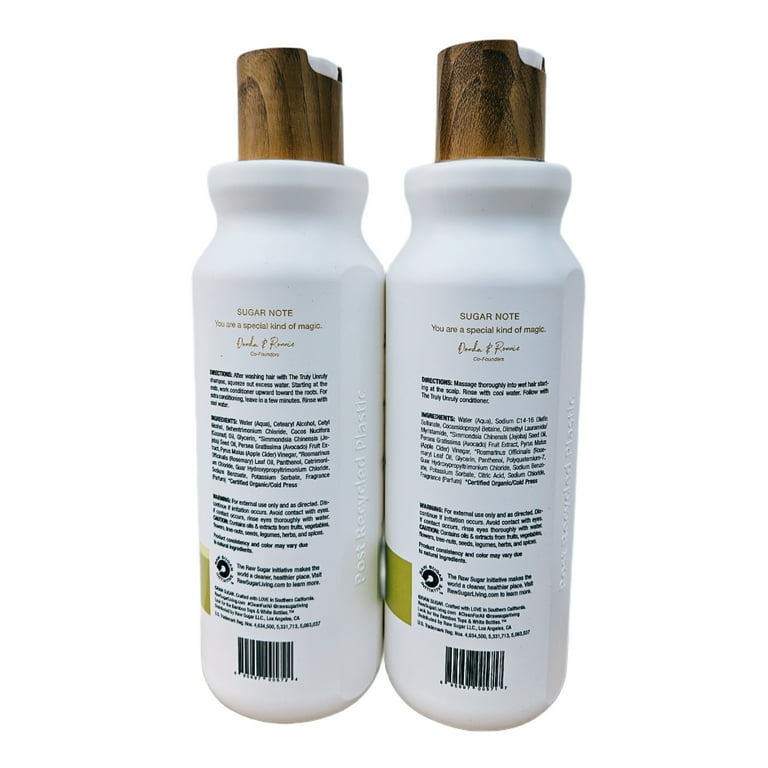 Raw Sugar Truly Unruly Shampoo & Conditioner Set, Apple Cider Vinegar Avocado + Rosemary Oil, 18 fl oz