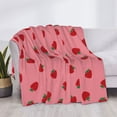 thumbnail image 3 of Yiaed Strawberries Print Blanket Throw Blanket Soft Cozy Flannel Blanket for Home Bed Sofa Couch Chair-60"x50", 3 of 6