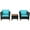 Turquoise, variant on Costway 3PCS Outdoor Patio Rattan Furniture Set Wooden Table Cushioned Sofa Turquoise