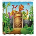 thumbnail image 3 of Ambesonne Zoo Shower Curtain, Wild Dinosaurs Park Door, 69"Wx70"L, Multicolor, 3 of 3