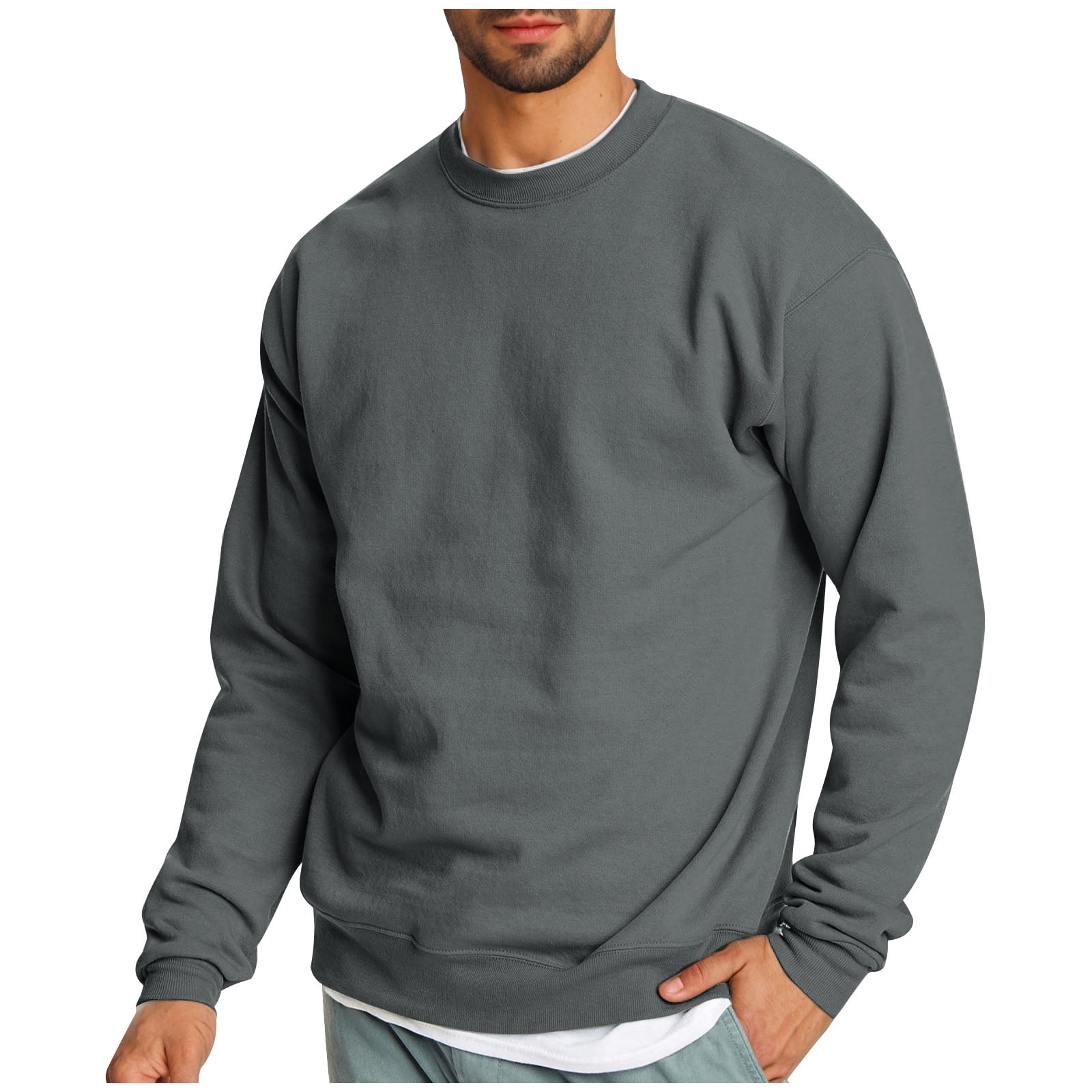 Fruit of the Loom Men's EverSoft Fleece Cotton Pullover Crew