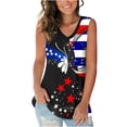 thumbnail image 2 of Favoffer Women's Independence Day Floral Camisole V Neck Sleeveless Loose Silhouette Daily Holiday Leisure Matching Casual Tank Top, 2 of 6