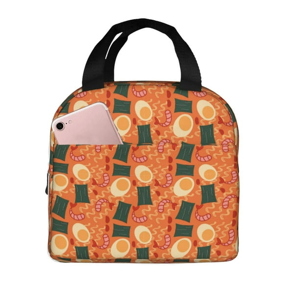 Easygdp Ramen Noodle Soup Bolsa Térmica Premium - Tela Oxford Impermeable, Gran Capacidad, Bolsillo Frontal, Unisex para Trabajo, Escuela, Actividades al Aire Libre y Picnics