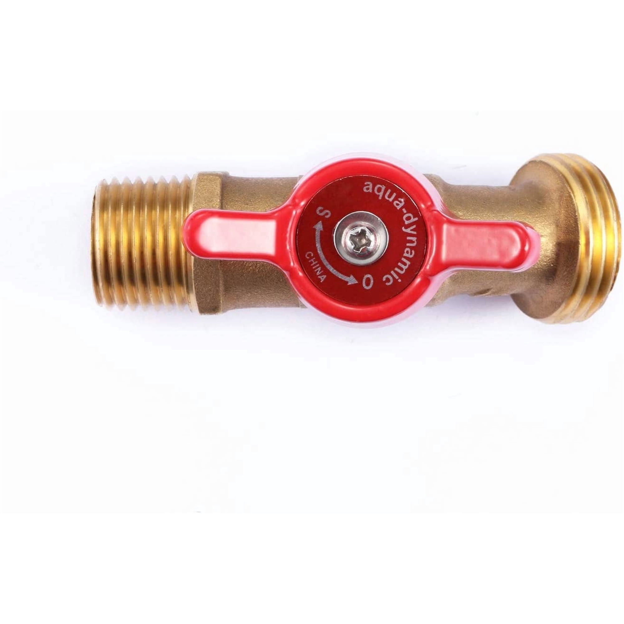 XIUUS-Litorange 2 PCS Heavy Duty Brass Hose Elbow Stop Valve Hose Bibb Boiler Drain 1/2 Male NPT Inlet &times;3/4 Male GHT Threaded Garden Hose Connector Adapter Water Shut-Off Valve Faucet