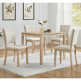 thumbnail image 4 of Lovableguy Wooden Farmhouse Dining Table Set for 4,5-Piece Kitchen Table ＆ Dining Chairs Set with Linen Upholstered Seats,for Living Room,Kitchen,Light Oak & Beige, 4 of 9