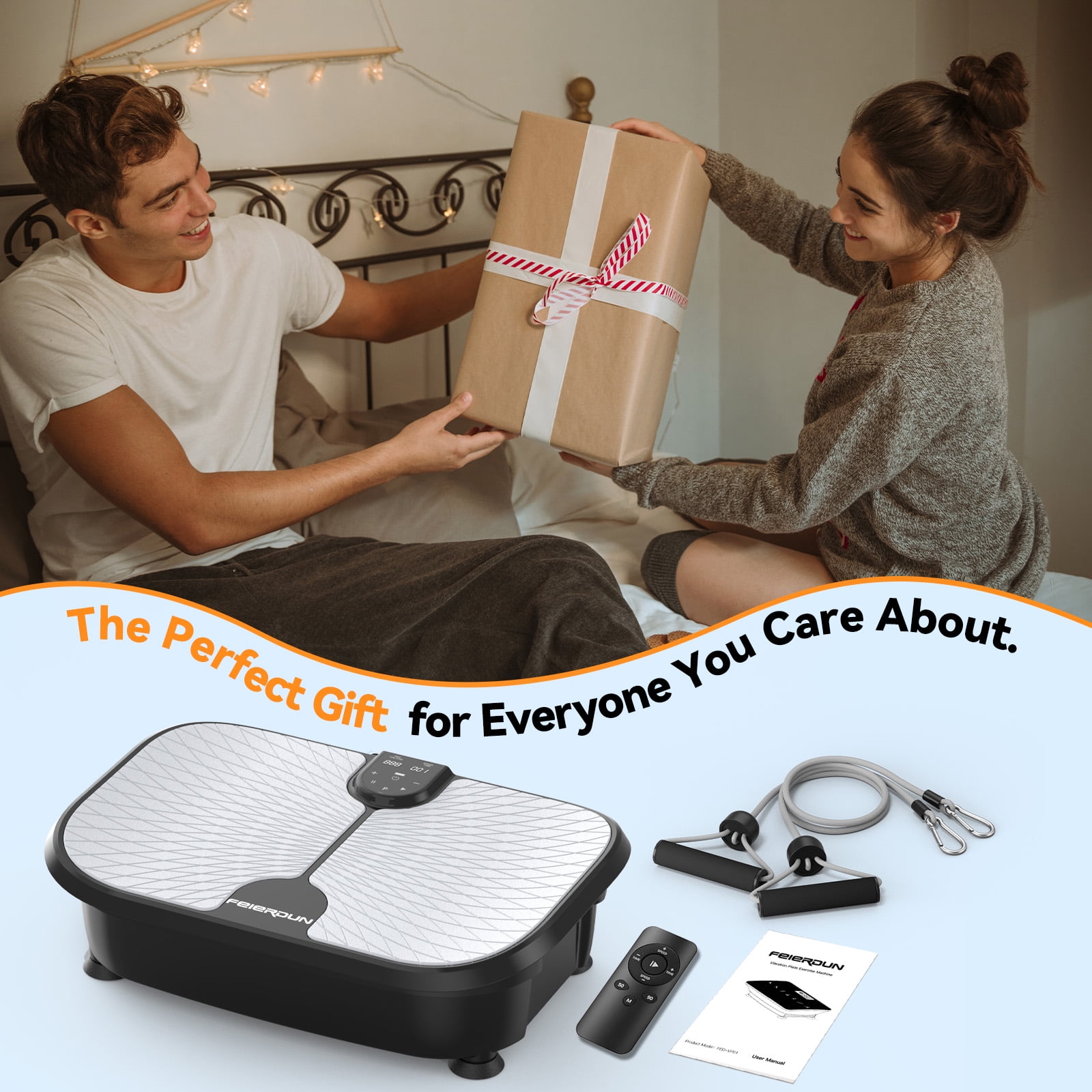 UPGO Vibration Platform Machine, full Body Workout Vibration Fitness Platform, 400 lbs Weight Capacity, Multiple Exercise Modes, Includes Resistance Bands and Remote Control.