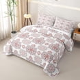 thumbnail image 3 of jejeloiu Boho Mandala Twin Quilt Set For Men Women,Geometric Pattern Twin Coverlet Set,White Red,2 Pieces, 3 of 7