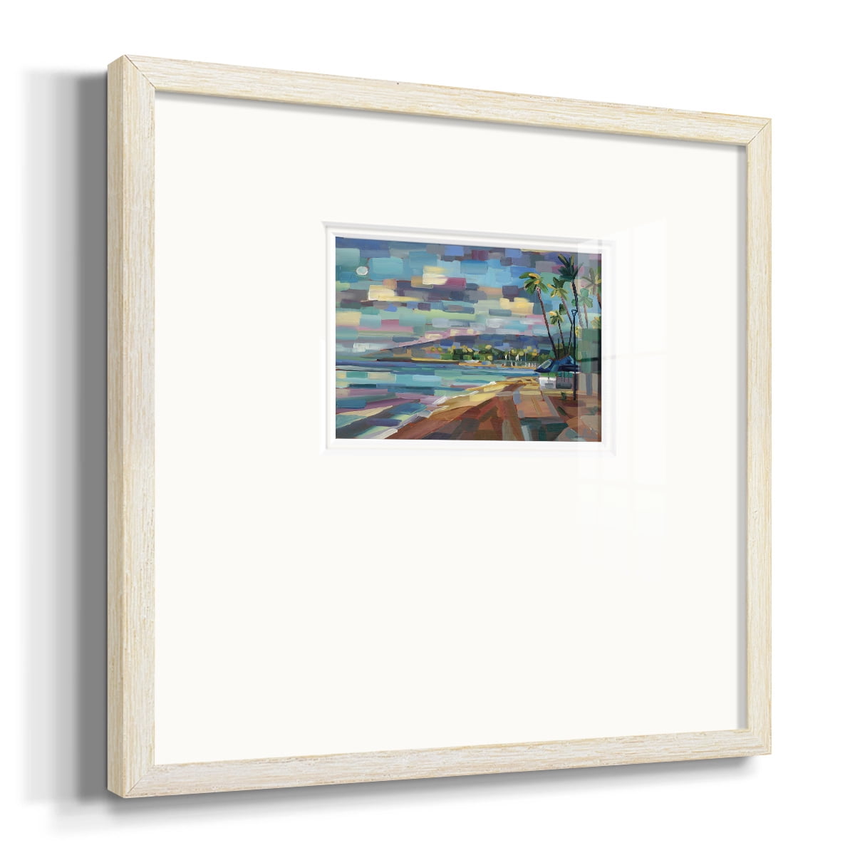 Morning Moon Over WaikikiPremium Framed Print