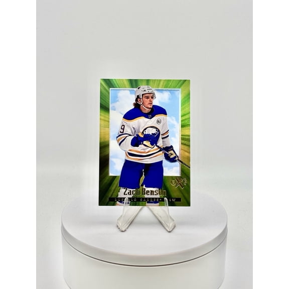 2023-24 NHL E-X 2000 Green Parallel #101 Zach Benson Buffalo Sabres Base Leaf Hockey Card
