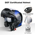 thumbnail image 3 of AHR RUN-M3 Modular Flip Up Helmet Full Face Dual Visor DOT Motorcycle Bike XXL, 3 of 9