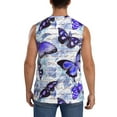 thumbnail image 4 of Lsque Butterflies Print Men's Cotton Blend Sleeveless Muscle Shirts (S-3XL)- Moisture Wicking, Odor Protection, UPF 30+,3X-Large, 4 of 8
