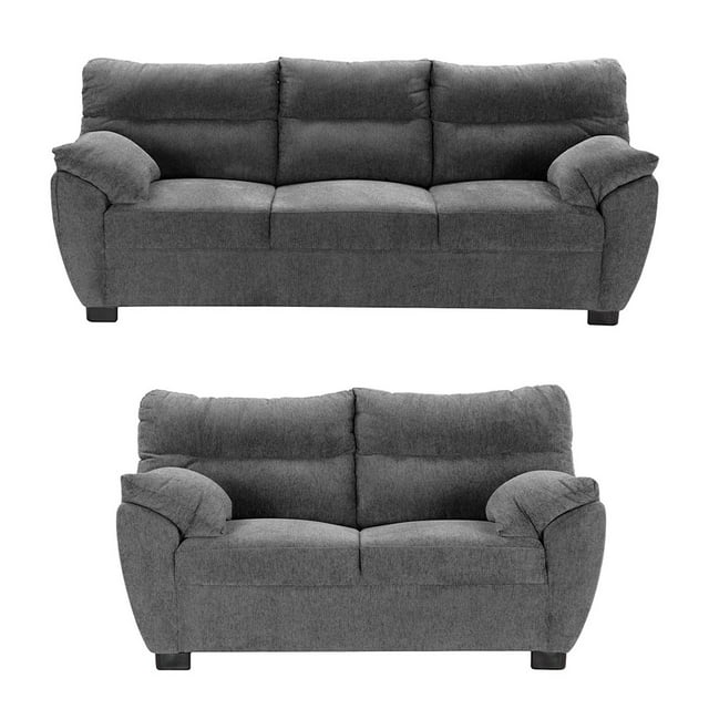 Sala 3-2 TRINITY Monza 2 Piezas (Sofá, Love Seat) Gris Oxford Para Sala