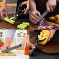 thumbnail image 6 of MDHAND Brown 7-Piece Kitchen Knife Set, Black Handle German Stainless Steel Knives with Non-Stick Coating, Ergonomic Non-Slip Grip, Ultra Sharp, Dishwasher Safe, 6 of 8
