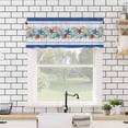 thumbnail image 4 of Summer Kitchen Curtain Valance Living Room Valance for Windows Summer Ocean Starfish Conch Shell Coral Blue Valance Curtains Short Rod Pocket Window Valance for Bedroom, 54"x18", 4 of 6
