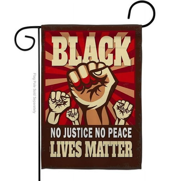 USA Decoration G170018-BO 13 x 18.5 in. No Justice Peace Black History Lives Matter Double-Sided Decorative Vertical Garden Flags - House Decoration Banner Yard Gift