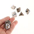 thumbnail image 3 of 7x Polyhedral Party Favors Gold Numbers Board Games Accessories D8 D10 D12 D20 Rpg S Role Playing for Rpg , White Black 006, 3 of 4