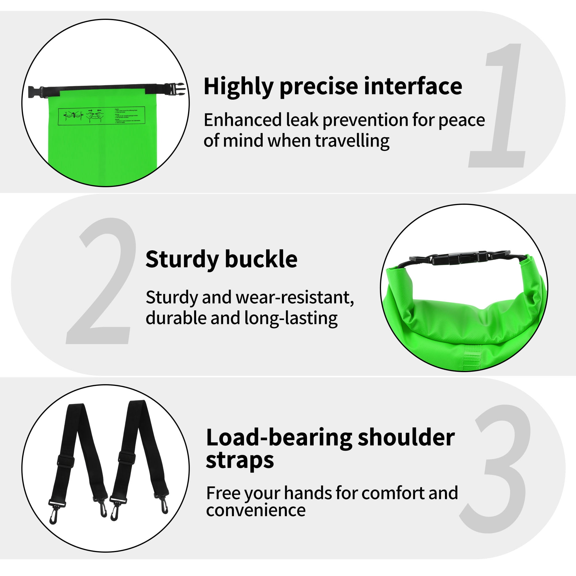 Unique Bargains Durable Waterproof Dry Bag Green