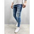 thumbnail image 3 of Color Sólido Stretch Casual Slim Fit Jeans Hombre, 3 of 7