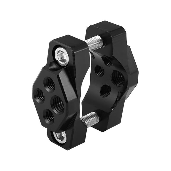 17 to 32mm Handlebar Clamp Mount Rearview Mirror Extender Offroad Spotlight Bracket for Motorbike Sportbike Black