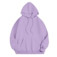thumbnail image 5 of Women Sweatshirts Women's Casual Hooded Sweatshirt for Daily Campus Outdoor Cozy Pullover Round Neck Long Sleeve Printed Hoodie Suitable for Autumn Winter Light Purple M, 5 of 7