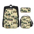 thumbnail image 1 of Easygdp Camping Caravan 1 Mochila para Niños y Niñas con Set de Caja de Almuerzo y Estuche para Lápices 3 en 1, Mochila Escolar Estampada para Adolescentes, 1 of 7