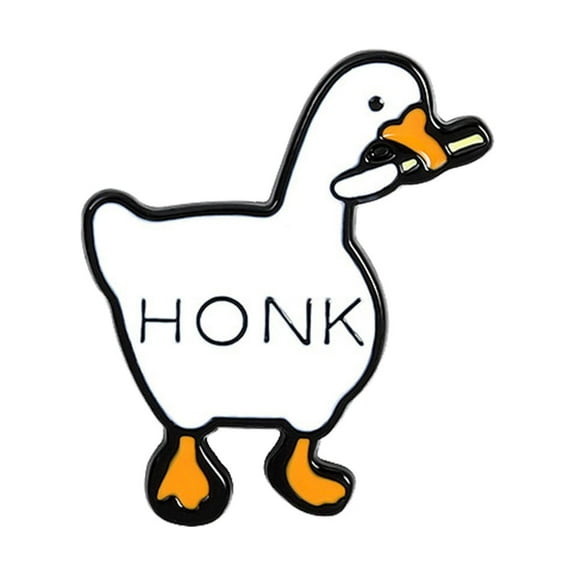 Untitled Goose Game Big Goose Brooch Cartoon Cute Enamel White Goose Brooch for Backpacks