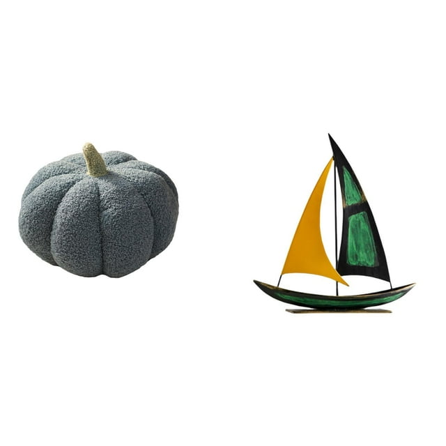 Almohadas De Calabaza De Halloween, Escultura De Velero De Hierro, Almohada Rellena, Decoración, Cojín Decorativo De Felpa Para Sofá, Colección De Decoración Feng Shui, Figura Decorativa