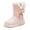 Pink, variant on Krdevn Girls' Autumn and Winter Snow Boots Thick Soles Non Warm Comfortable Solid Color Bow Boots,Toddler Girl Shoes,Boys Shoes,Size:5-5.5 Years