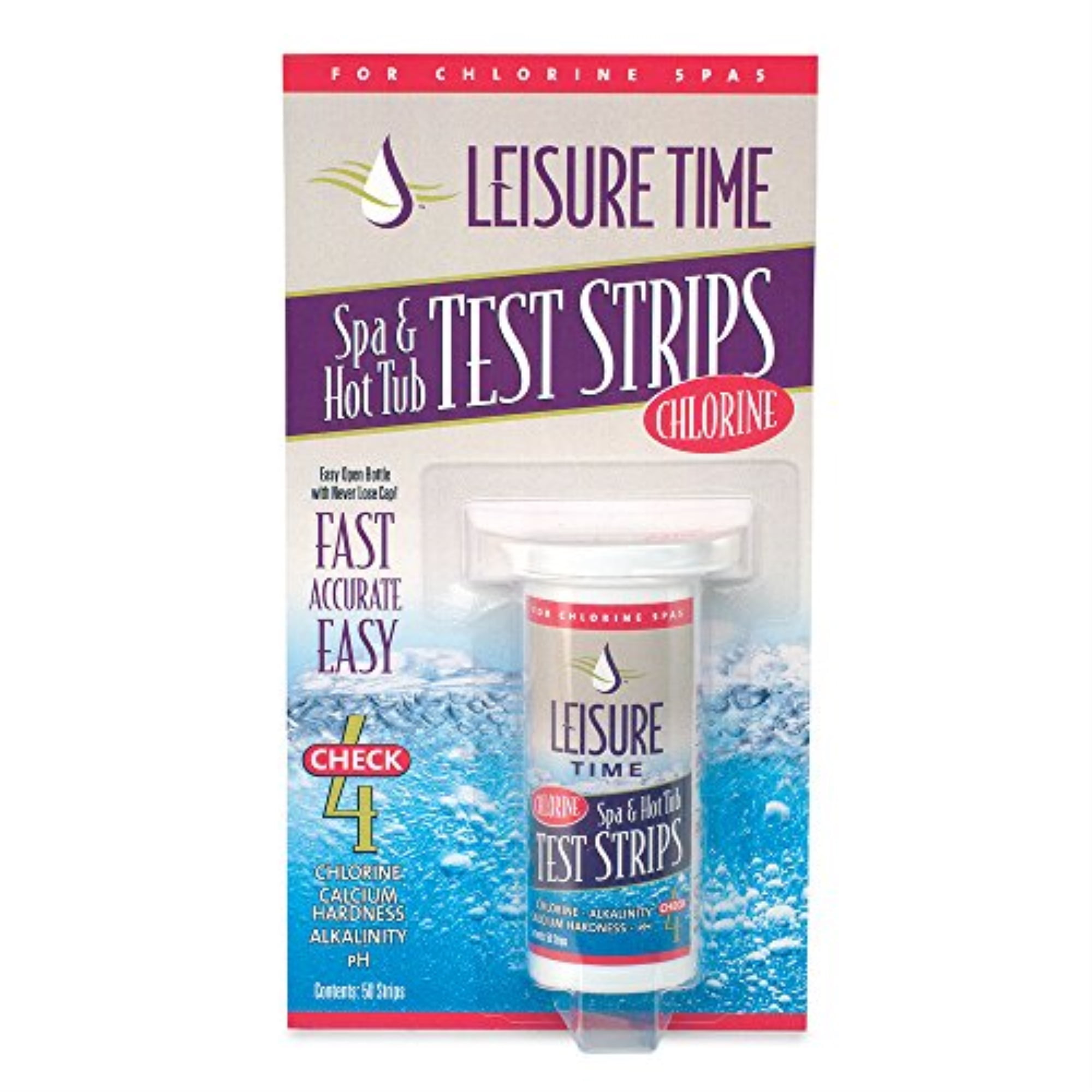 Leisure Time 45010A Spa and Hot Tub Chemical Chlorine Test Strips, 50
