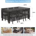 thumbnail image 2 of Patio Furniture Covers - 600d Heavy Duty Waterproof Rectangle Table Cover  Lawn Set For Outside Dining And Chairs Seating 108"l X 82"w 28"h, 2 of 7