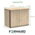 thumbnail image 4 of Forward Furniture Allure 36" Locking Lateral File Cabinet - 2 Hanging File Drawers - Matches Desk Height - Commercial Grade - Two Stormy Gray/Ashwood White, 4 of 4