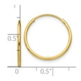 thumbnail image 6 of 10K Yellow Gold Polished Endless Tube Hoop Earrings, 6 of 6