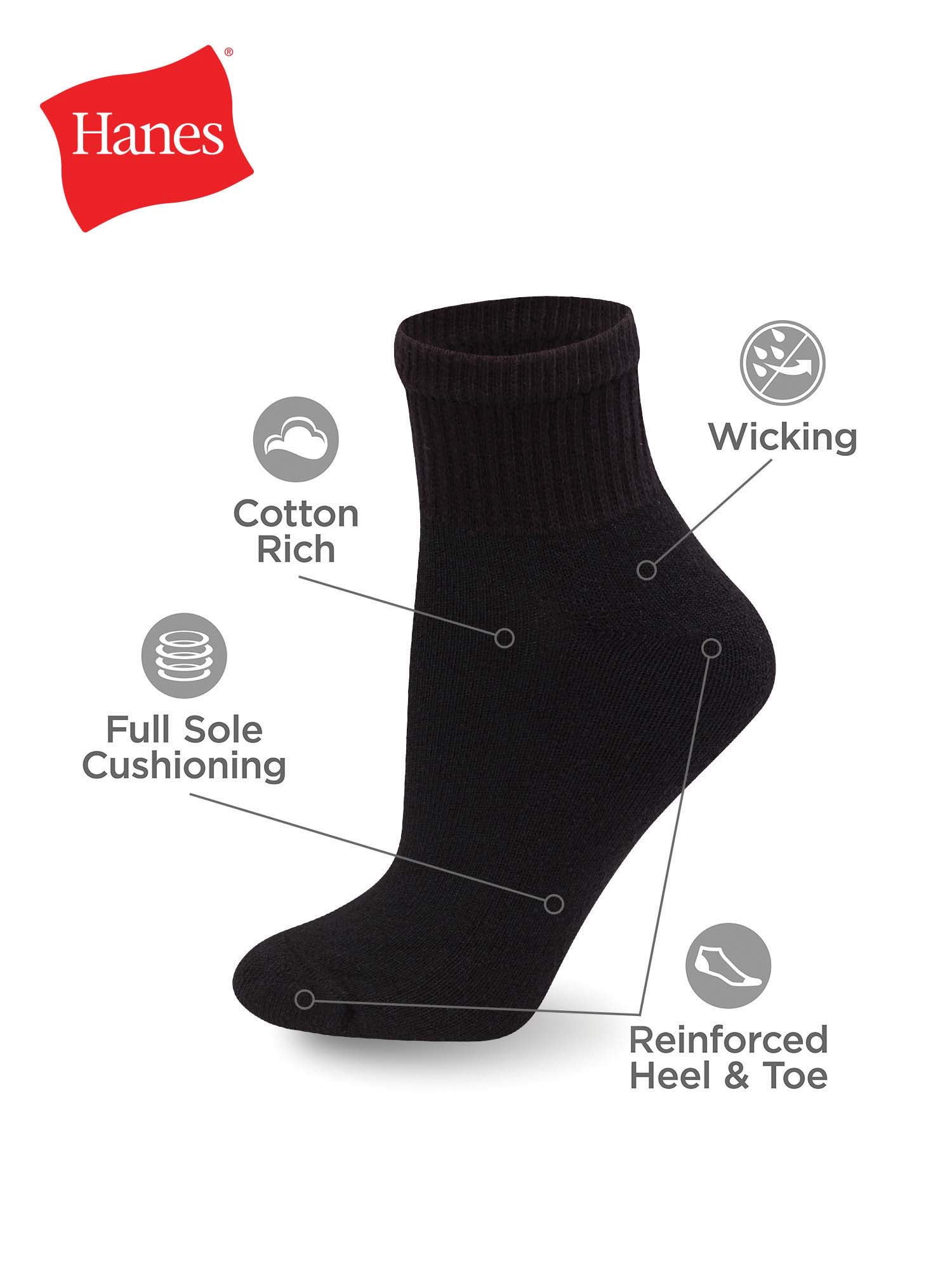 Hanes Women's Cool Comfort Ankle Socks, 20 Pack Bundle