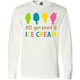 thumbnail image 3 of Inktastic All You Need Is Ice Cream - Blue Pink Yellow Green Long Sleeve T-Shirt, 3 of 5