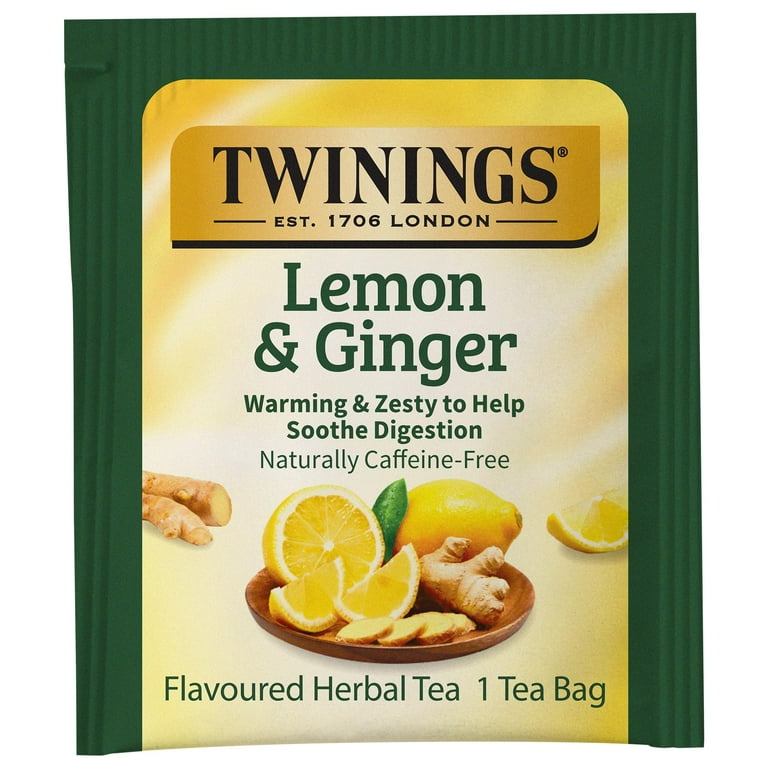 Twinings Lemon & Ginger GP27 Herbal Tea, 100 Individually Twinings Lemon & Ginger GP27 Herbal Tea, 100 Individually